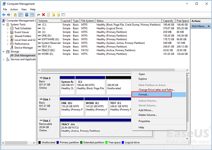 Open USB Drive on Windows 10 via Disk Management