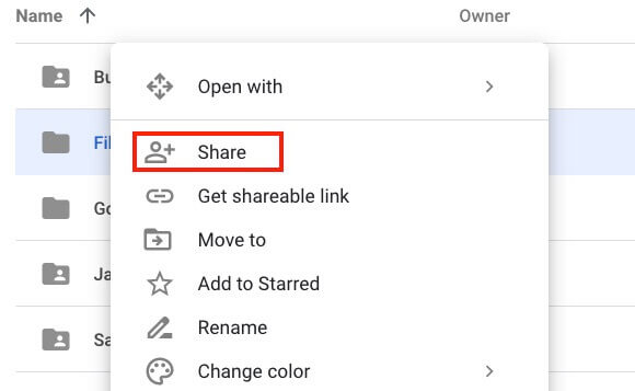 How to share with Google Drive