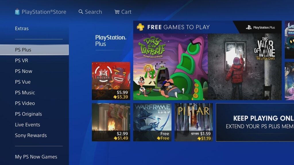 Access the PS4 PlayStation Plus