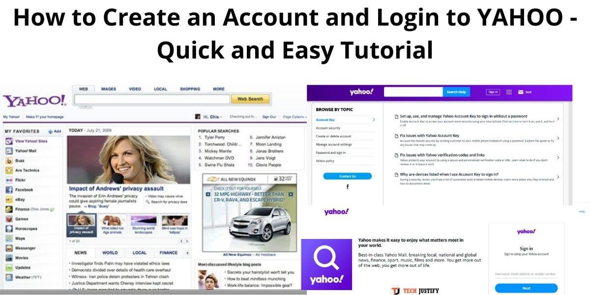 How to Create an Account and Login to YAHOO - Quick and Easy Tutorial - techjustify.com
