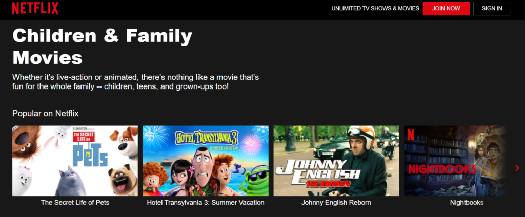  Related Movies for children and families Netflix Codes:
