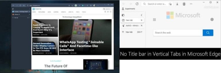 How to Hide Title Bar in Microsoft Edge Browser?