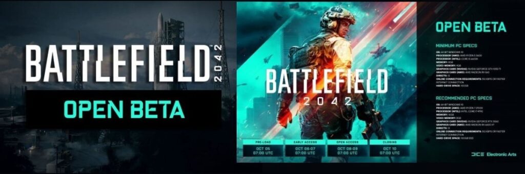 Battlefield 2042 beta dates and platforms