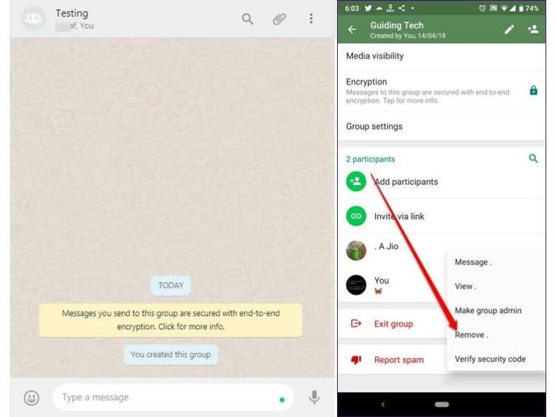 Remove the people
whatsapp group