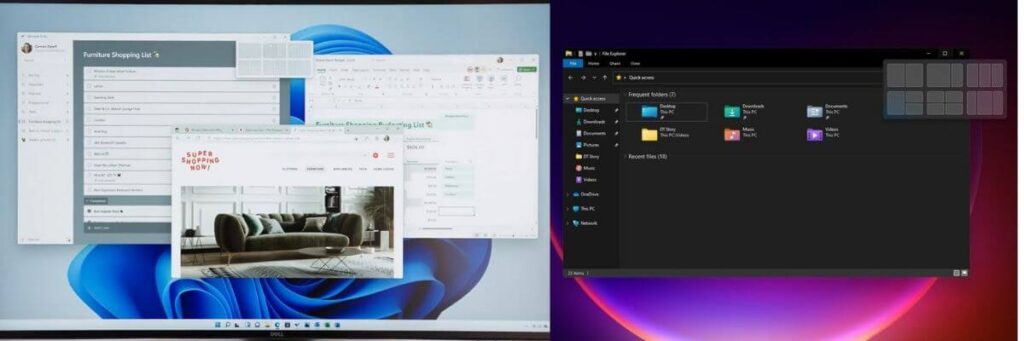 Multitasking in the spotlight on Windows 11