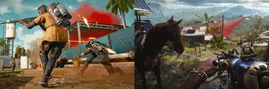 In Far Cry 6 review, we can move around Yara on foot and on horseback, or with the use of numerous vehicles.