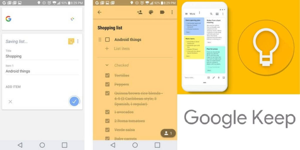 google keep  top 5 apps to manage your shopping