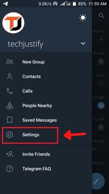 settings telegram
