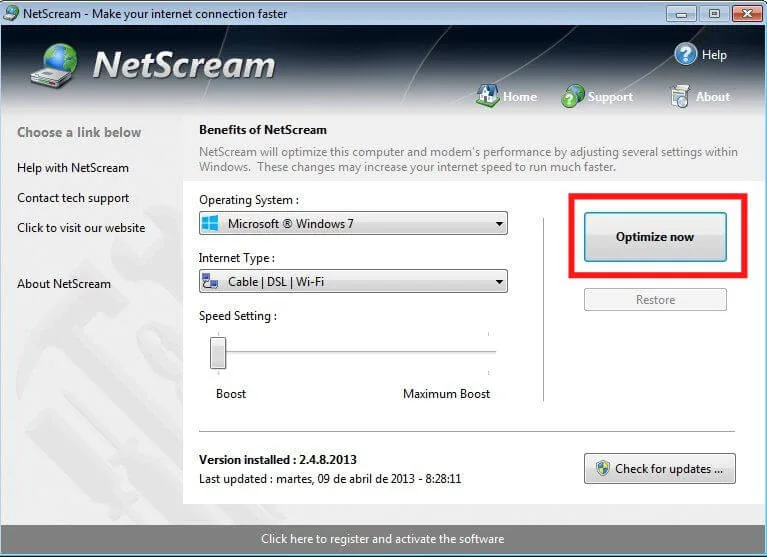  PC Internet Connection  NetScream