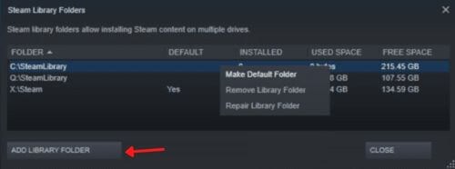 Add New Library Folder in Steam? 