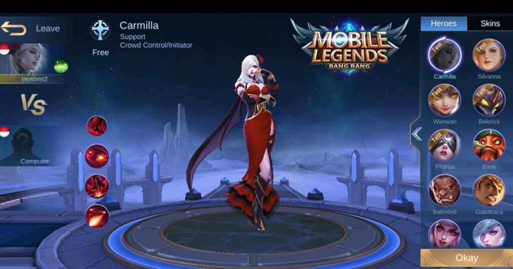 New Hero Mobile Legend and List of New Skins carmilla