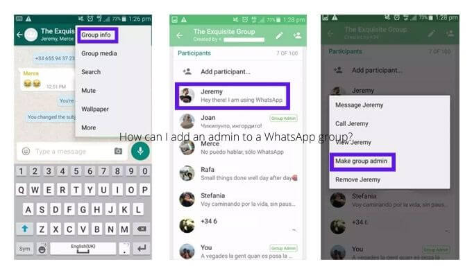 How can I add an admin to a WhatsApp group 1