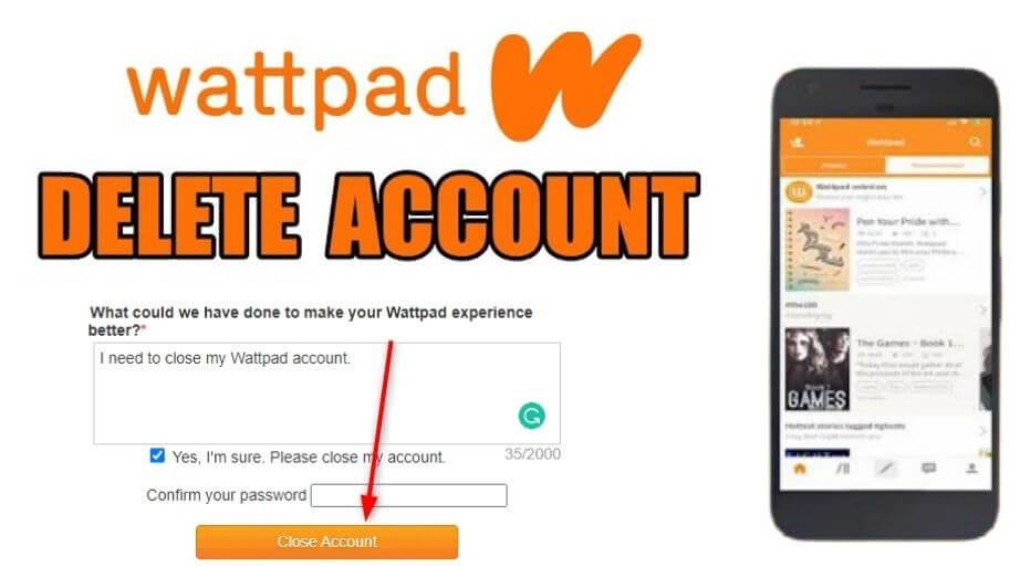 How to Delete a Wattpad Account on  android