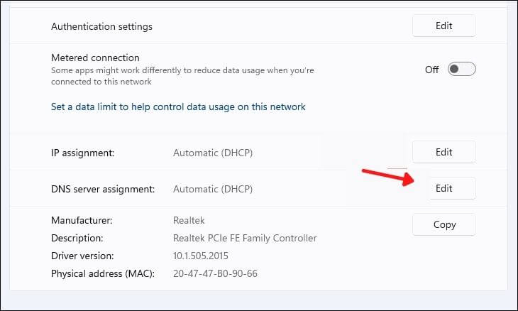 How to change DNS in Windows 11 
