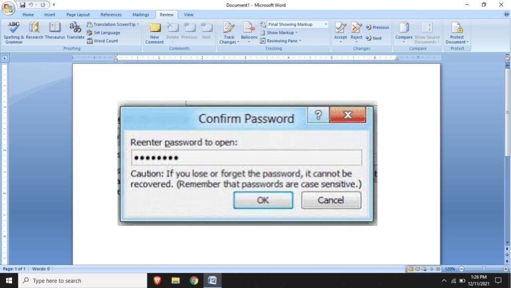 How to Put Password in Word File?