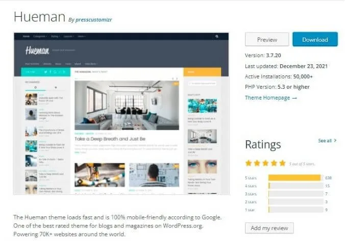 10 WordPress Themes for Digital Magazines 2022 Hueman
