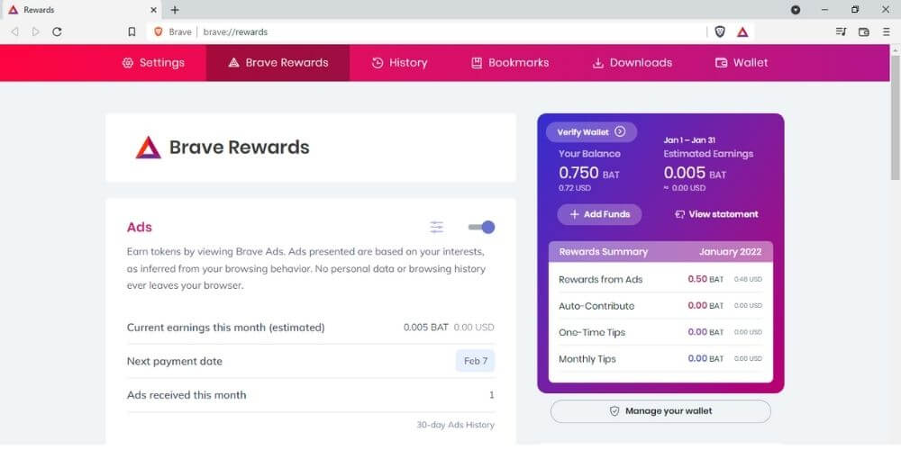 Earn money by inviting to use Brave 1