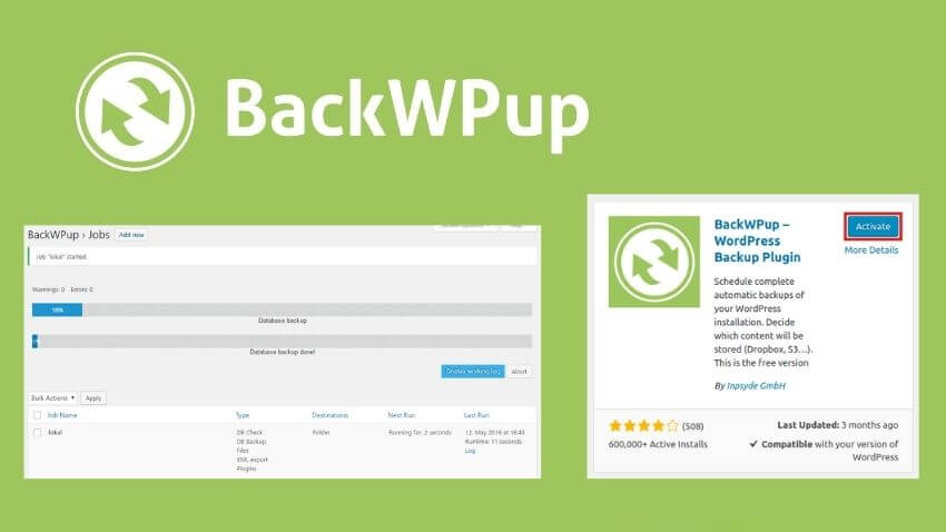 Best automatic WordPress backup plugins : BackWPup