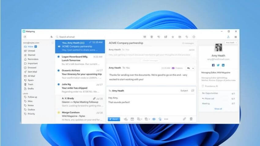 Best Email Apps for Windows 11 : MailSpring