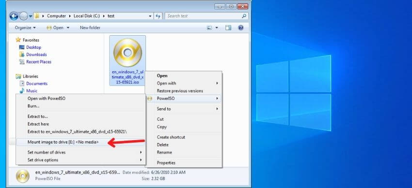 Mount ISO Files on Windows Power ISO 1