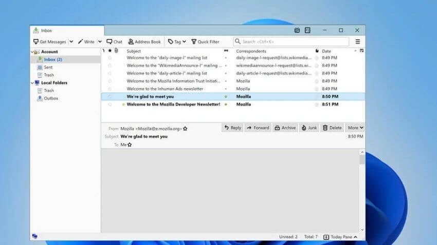 Best Email Apps for Windows 11 : Thunderbird