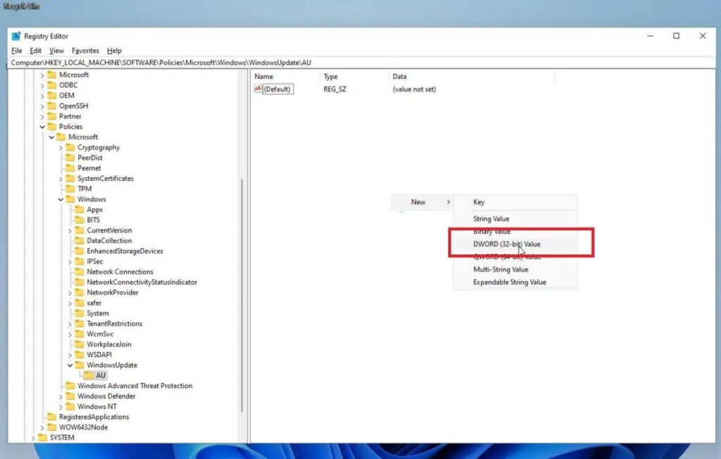 how to turn off Windows 11 updates via Regedit 3 1