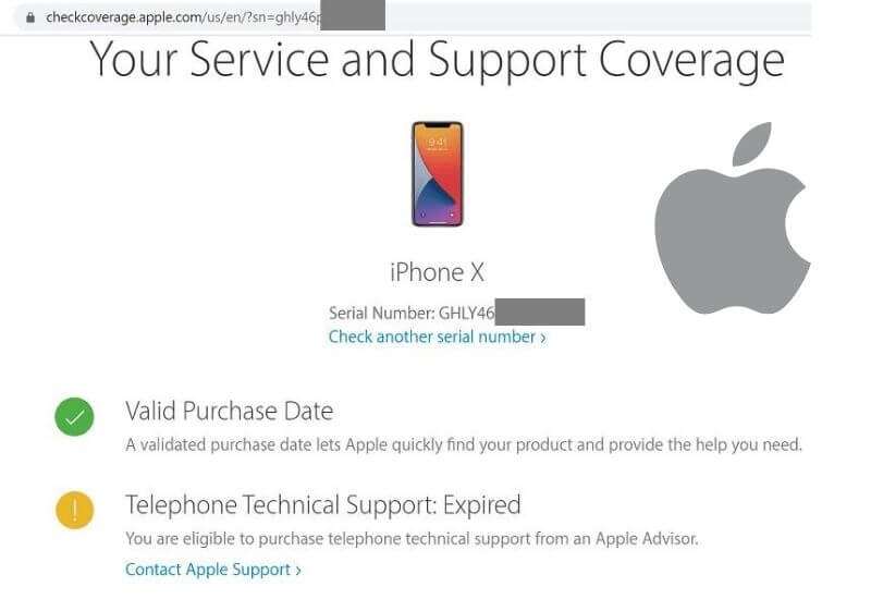 Check Coverage from apple 1