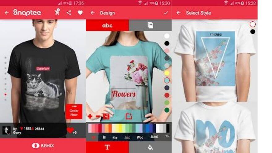 T-Shirt Design Apps for Android: Desain T-Shirt – Snaptee