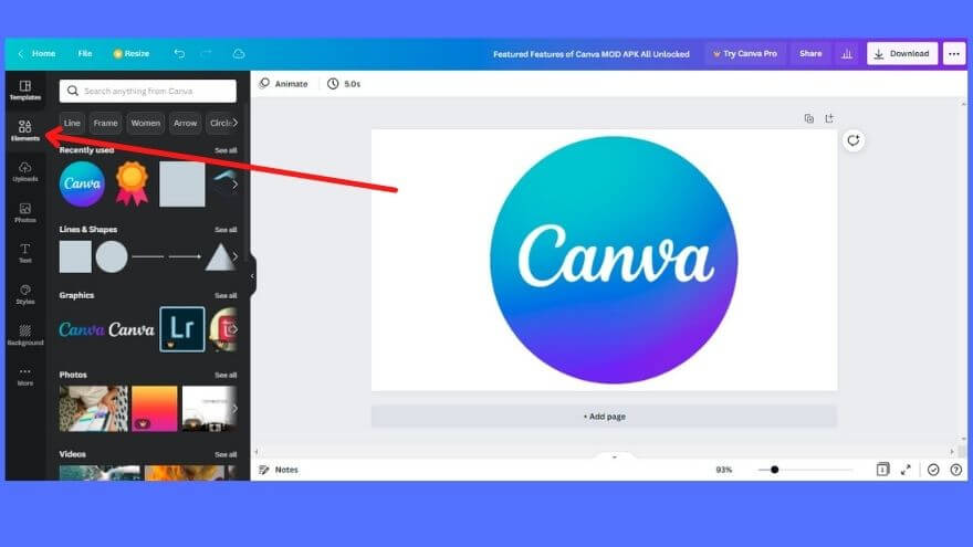 Featured Features of Canva MOD APK All Unlocked