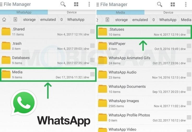 Save Status Whatsapp Through File Manager
