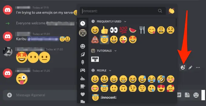 use emoji as a reaction on Discord