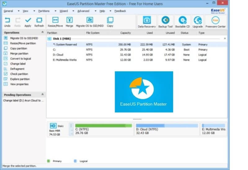 Best Free Disk Partition Software: EaseUS Partition Manager