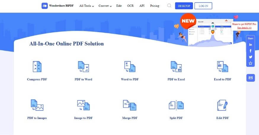Best Sites to Convert PDF to Excel Free: HiPDF 