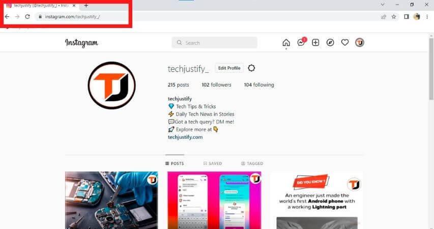 How to Copy My Instagram Profile Link on Your Laptop or Computer techjustify 1