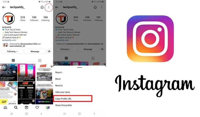How to get Instagram URL on the app 1
