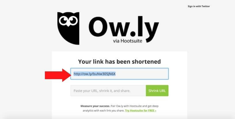 Ow.ly Shorten urls share files and track visits. Hootsuite 1