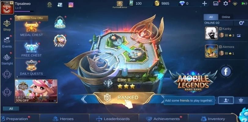 Play Ranked Mode with Friends or Squad in MLBB 1
