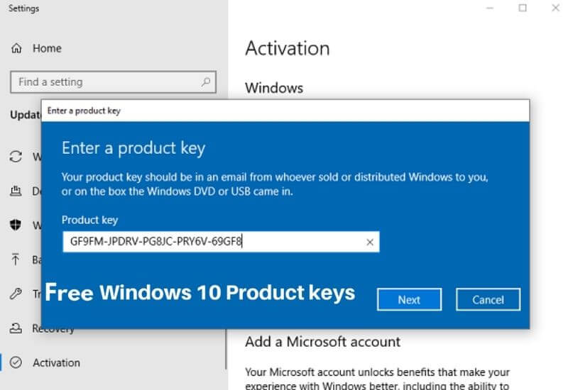 product key download for windows 10