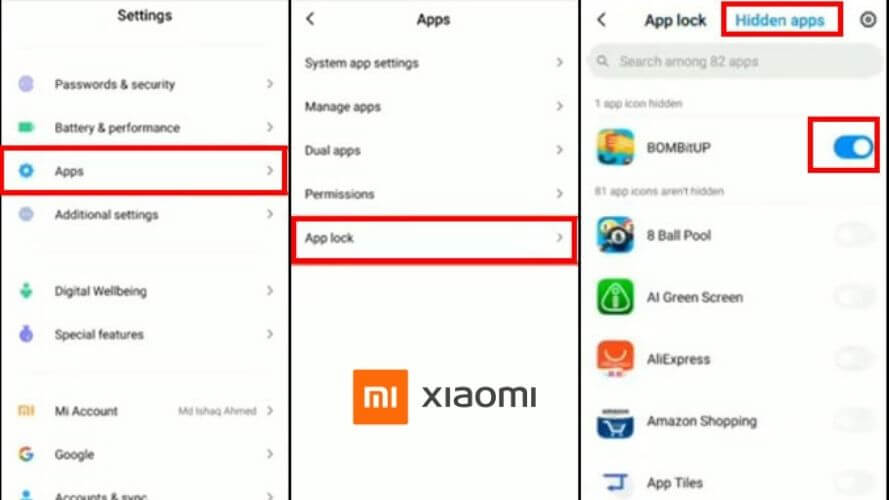 Xiaomi MIUI Hidden Features: Hidden Apps