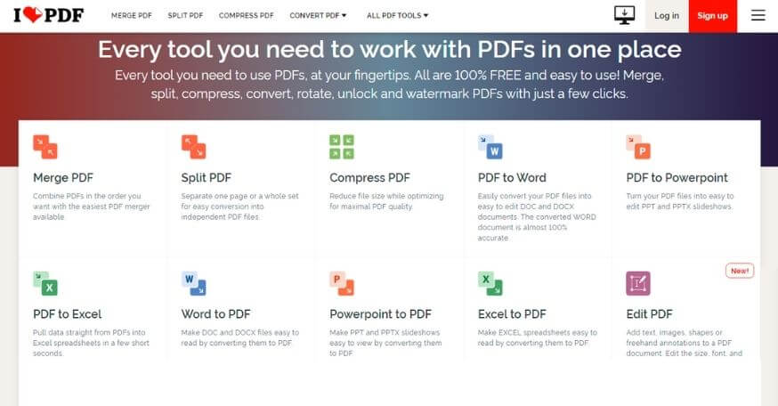 Best Sites to Convert PDF to Excel Free: iLovePDF 