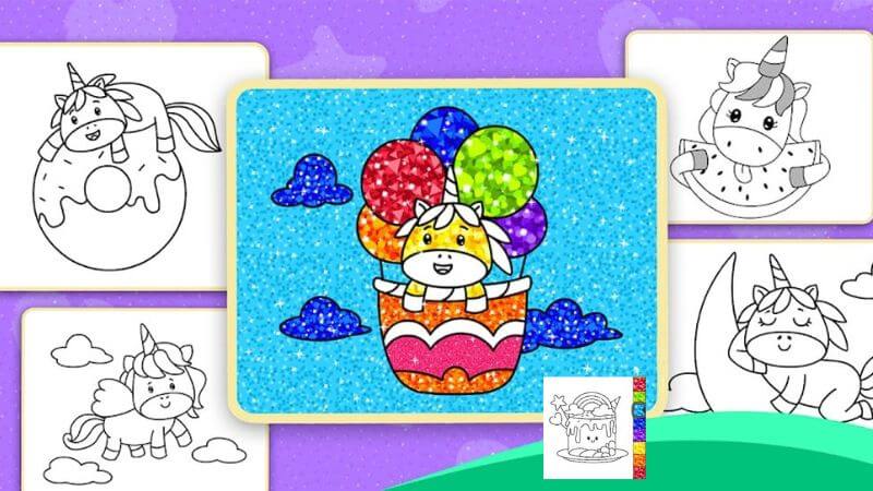Best Free Coloring Apps For Android & iOS : Unicorn Glitter Coloring Book