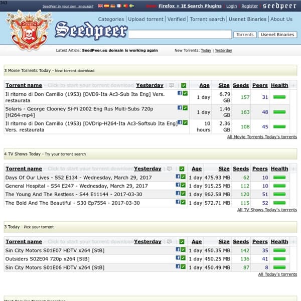 torrent sites for Ebooks- seedpeer