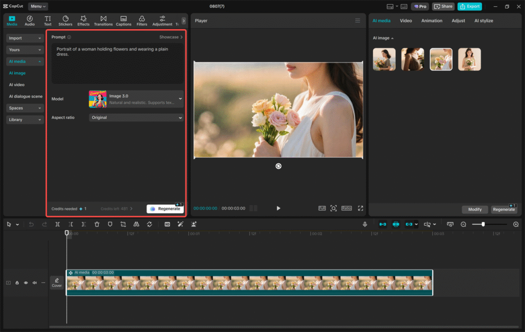 CapCut’s AI Image Generator