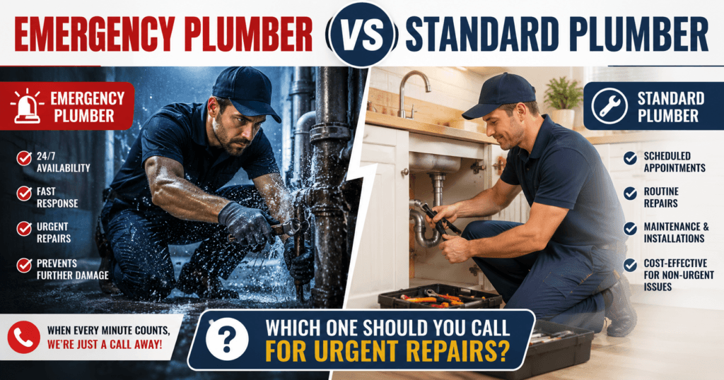 Emergency Plumber vs Standard Plumber Which One Should You Call for Urgent Repairs