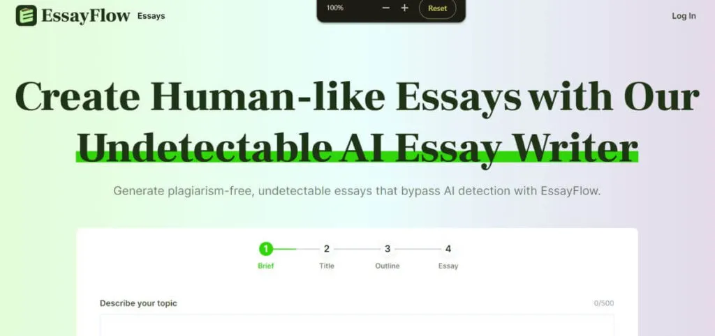 EssayFlow: An Undetectable AI Essay Writing Assistant